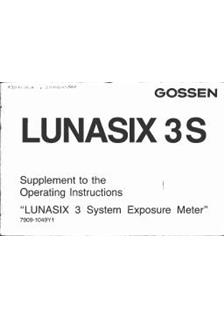 Gossen Lunasix 3 manual. Camera Instructions.